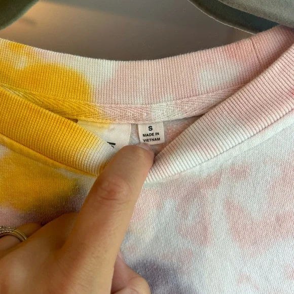 Sweatshirt Vans Grunge Wash Crop Tie Dye Small - Picture 4 of 8